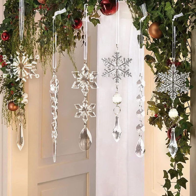 Acrylic Ice Icicle Ornaments Set