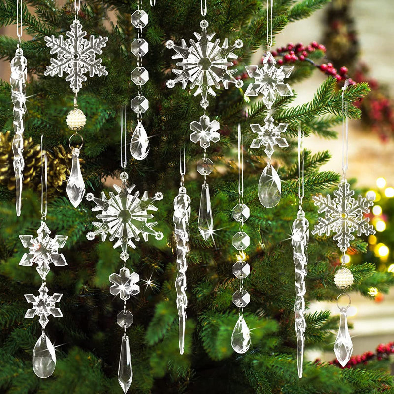 Acrylic Ice Icicle Ornaments Set