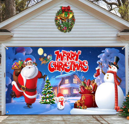 Christmas Background Hanging Cloth Garage Door Patch Holiday Party