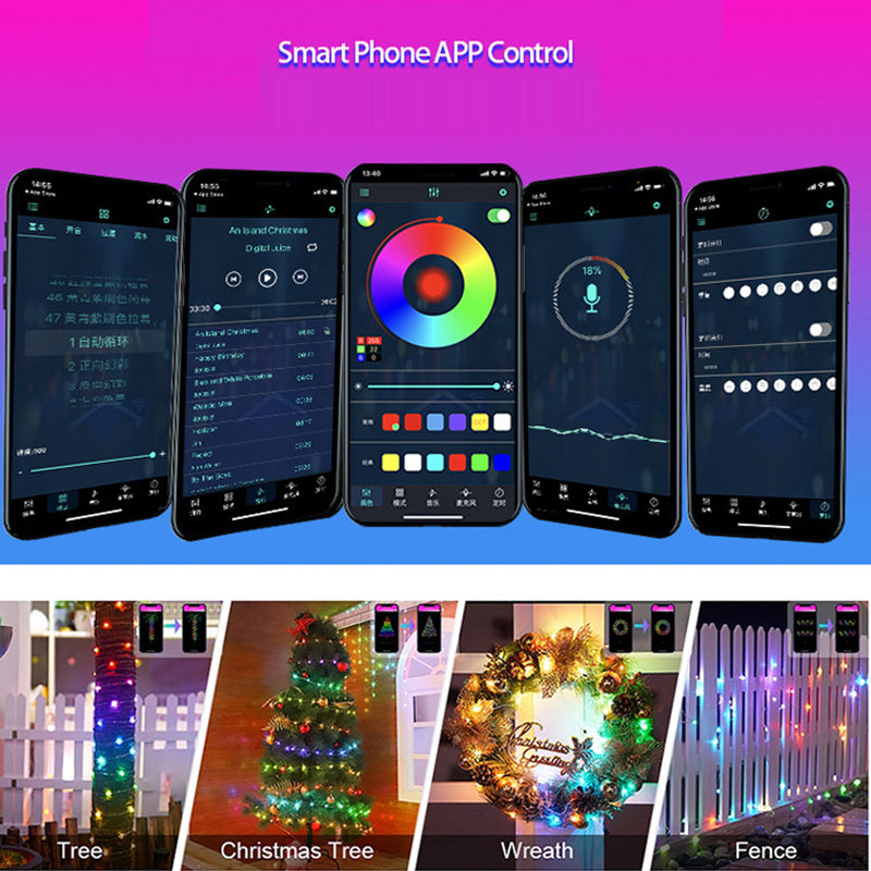 RGB LED Rope Lights Outdoor – 200 LEDs Fairy String Lights