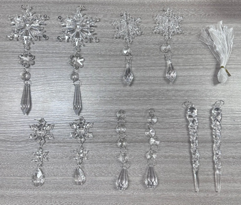 Acrylic Ice Icicle Ornaments Set