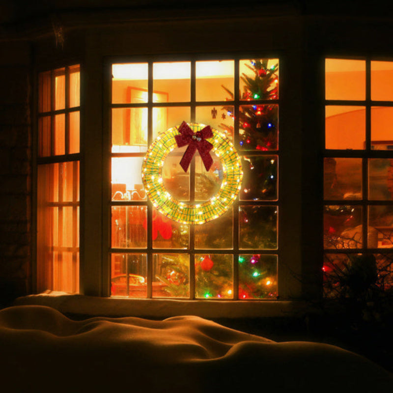 Pre-Lit Christmas Metal Wreath