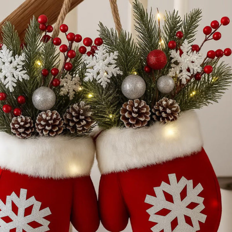 Christmas Candy Cane & Lollipop Glove Ornaments