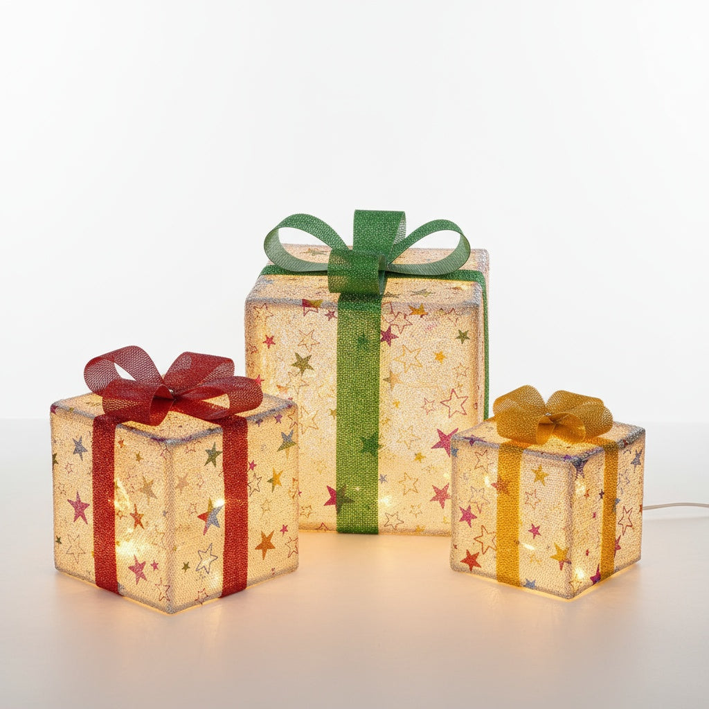 Light-Up Christmas Gift Box Set